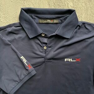 Ralph Lauren RLX Golf Polo Shirt Mens Large Navy Blue